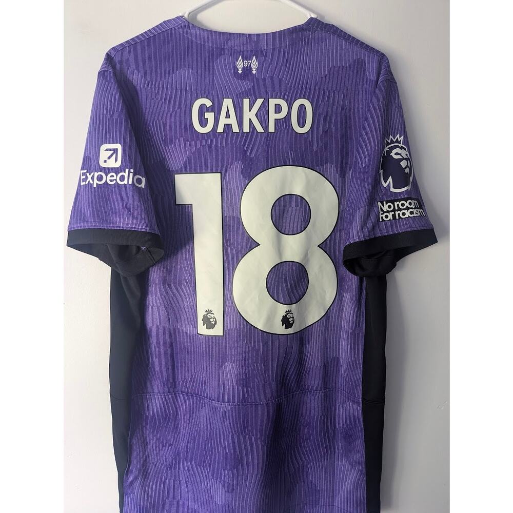 Liverpool Gakpo 2023/24 Third Jersey ⚽ Large EPL Fully Patched